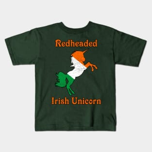 Redheaded Irish Unicorn Kids T-Shirt